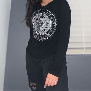 BLACK SUN AND MOON LONG SLEEVE